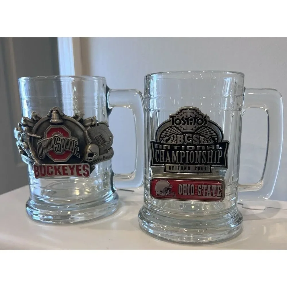 2 Glass Mugs National Championship. Ohio State 2007 And Ohio state Mug - Picture 2 of 8